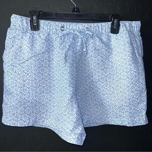 Sigrid Olsen 100% Linen Drawstring Shorts Pockets Periwinkle
Blue White L